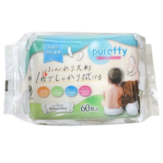 ＰＵＲＥＦＦＹ赤ちゃんのおしりふき大判６０枚２個パック×12個セット